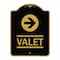 Signmission Designer Series Sign-Valet Right Arrow, Black & Gold Aluminum Sign, 18" x 24", BG-1824-22743 A-DES-BG-1824-22743 - alternate 1